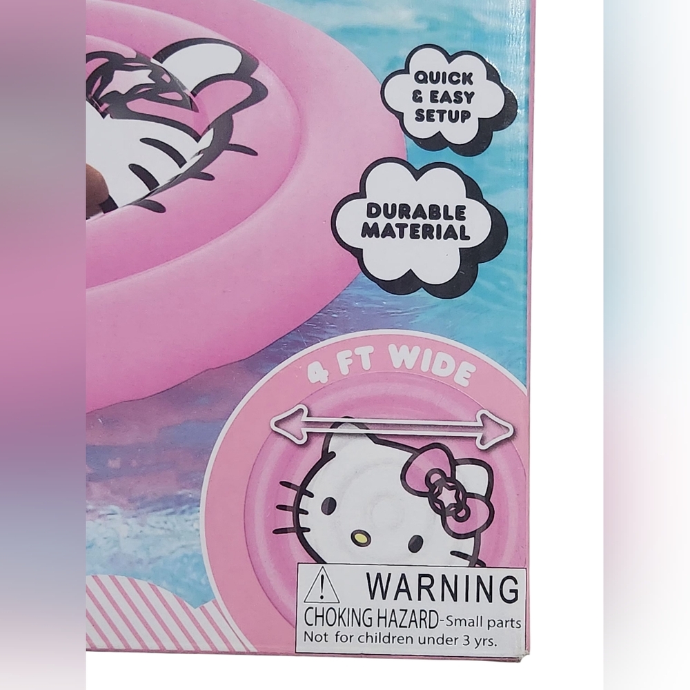 Hello Kitty Pink Inflatable Floatable Island 4' Wide - Picture 3 of 4